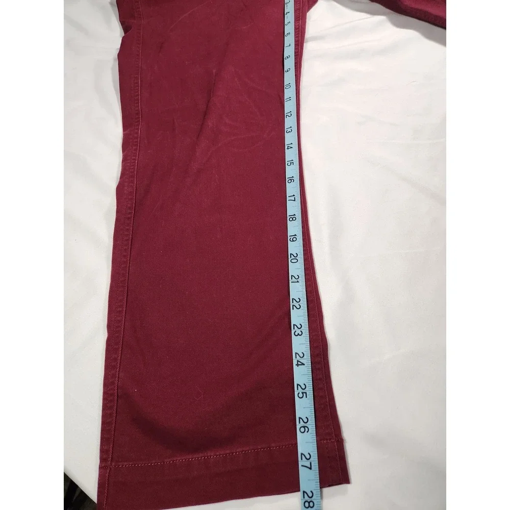 J. Crew High Rise Girlfriend Chinos‎ Dark Red Crimson Size 12